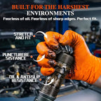 ANBOSON 10 Mil Heavy Duty Industrial Nitrile Gloves, Orange XLarge 500 Count