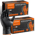 ANBOSON 10 Mil Heavy Duty Mechanic Nitrile Gloves, XLarge Black 200 Count | Diamond Grip,Latex Free,Chemical Resistant Disposable Thick Rubber Gloves for Auto Repair, Industrial, Food, Work ,BBQ,Men