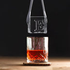 Letter E Monogram Clear Ice Cube Maker, 2" Big Ice Cubes Mold for Whisky and Cocktails, Large Initials Silicone Ice Cube Tray Personalized Gifts for Men (Letter E)