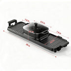 2250W Electric Grill and Hot Pot Combo, 29 x 9.5 Inch Smokeless Indoor BBQ Grill with Easy to Clean, Dual Zone Temperature Control, Includes Food Tongs, Oil Brush, Soup Spoon, Strainer Black