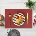 IYYI Silicone Placemats, Dining Placemats Set of 4, Waterproof Placemats for Kids, Non-Slip Silicone Mats for Dinner Table, Heat Resistant & Dishwasher Safe (Wine Red, 17.6" ×12.5")