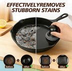 316 Upgraded Cast Iron Scrubber with Pan Scraper,Cast Iron Cleaner for Grill Pan Skillet Wok Carbon Steel,Ergonomic to Hold Easy to Use Dishwasher Safe ((Small&Large Chainmail,2pcs))