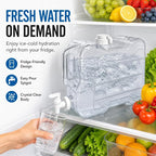Fridge Water Dispenser with Leak-Proof Spigot, Reusable Refrigerator Drink Dispenser with Handle, Water Jug Beverage Container for Iced Tea, Juice, Lemonade, Party and Daily Use (2, 2 Gallon)