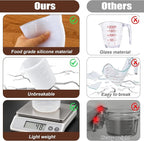 Juome 6PCS Silicone Measuring Cups for Melting Chocolate - Silicone Chocolate Melting Cup Set with 100/250/350ml Capacity, Dishwasher Safe, Baking Supplies Accessories for DIY Chocolate Molds