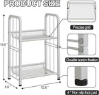 Bookshelf Storage Shelf Bookcase Freestanding Storage Stand for Living Room, Bedroom, Kitchen, Rust Resistance Easy Assembly Free Combination Multi-Functional Organizer (2 Tiers, White)