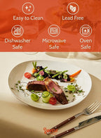 Sweese Porcelain Dinner Plates 11 Inch Set of 6 - Scratch Resistant, Microwave Oven Safe Plates in Grey
