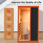 Sauna Far Infrared Sauna at Home 800W Indoor Sauna Room for 1 Person, Dry Sauna with Low EMF