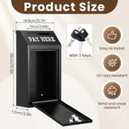 Yaocom Safe Metal Cash Box for Farm Stand – Money Drop and Secure Donation Collection, Wall Mount Lockable Unit with Pre Drilled Holes for Outdoor Self Serve(Black,10.2 x 5.7 x 2.8 Inch)