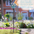 VCUTEKA Solar Lights - Outdoor Decorative Mosaic Solar Garden Light Waterpoof LED Pathway Stake Light for Landscape Lawn Patio Yard Decoration, 1 Pack