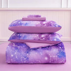 Full Size Bedding Sets Kids Bedding Sets for Girls,Galaxy Bedding 7pieces Glitter Pink Comforter Colorful Comforter Full Size Comforter Sets for Teen Girls(Multicolor)