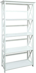 Casual Home Montego Bookcase, 5-Shelf, White,324-51