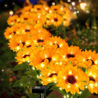 Solar Sunflower Lights 2 Pack with 12 Sunflower Solar Lights Outdoor Garden Decor Birthday Gift for Mom Women Grandma,Waterproof Solar Flower Garden Stake Lights for Yard Landscape Patio Lawn Pathway
