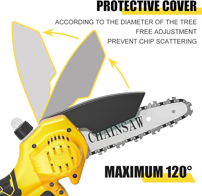 Cordless Mini Chainsaw 6 Inch, Auto Oiler &Tool-Box, One-Hand Handheld Electric Portable Chainsaw, Super Power Small Chain Saws 2x2000mAh Battery Operated, Hand Saw for Tree Wood Cutting Ranger