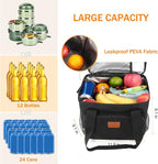 Lunch Bags for Women/Men, Insulated Lunch Bag for Work Office Picnic - Large Lunch Cooler Bag Leakproof Lunch Box with Adjustable Shoulder Strap for Adults - Black(15L)