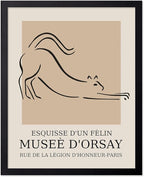 Poster Master Vintage Poster - Retro Minimalist Print - Gift for Artist, Housewarming - Cat, Line Drawing, Sketch, Abstract - Wall Decor for Living Room, Bedroom, 11x14 Black Framed