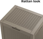 Resin Deck Box - 31 Gallon Lockable Outdoor Storage, Water-Resistant Indoor/Outdoor Bin for Package Delivery, Patio Cushions, Gardening Tools