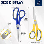 BURVAGY 20 Pack 8" Scissors All Purpose, Heavy Duty Scissors for Office | Scissors Bulk Multipurpose Comfort-Grip Sharp Adult Office Scissors Set Sewing Fabric Stainless Steel Blades, Right/Left Hand