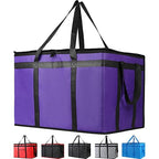 Bodaon Insulated Food Delivery Bag, XXX-Large Grocery Bags, Purple, 1-Pack | Meal Grocery Tote Insulation Bag for Catering/Drivers for Hot and Cold Food, Commercial, Large Capacity Reusable Warming Bag