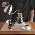 ZLR XXL Coffee Bar Mat for Barista Workstation, 20"x24", Brown | Pro Home Cafe Station, Absorbent Dish Drying Mat, Stain-Hiding Top, Fits Multi-Appliance, Cup Display & Knock Box