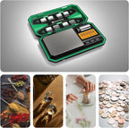 UNIWEIGH Digital Pocket Scale Precision 200g/0.01g Scale Grams Ounces | Mini Jewelry Scale, Coins Scale with 50g Cal Weights for Gold/Silver/Gems/Food,(Battery Included)-Green