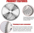 10" x 80T Carbide Tip Brush Cutter Trimmer Blades & 9" x 36 Teeth Carbide Tipped Blades & 10" x 3 Teeth Carbon Blades with Adapter Kit