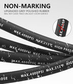 Pressure Washer Hose 150FT 4000 PSI, Kink Resistant Steel Braided Layer & NonMarking Rubber for Hot/Cold Water, High Power Washer Hose With 3/8 Inch Quick Connect & M22 Fitting, Black
