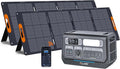 ALLWEI LiFePO4 Solar Generator 2400W with 2x 200W Solar Panels, 2048Wh Portable Power Station, Fast Charge in 1.5H, 4 AC Outlet, Home Battery Backup for RV Outdoor Camping Emergency Power Outage