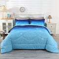 Wowelife Glitter Bedding Set Twin Comforter Set for Girls 5 Pieces Blue Galaxy Comforter Set Twin Bed Set Bed in a Bag with Sheets Comfortable and Breathable for Kids