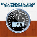 ZENO Hybrid 2-in-1 Analog & Digital Weighing Scale for Body Weight up to 400lbs - Thick Tempered Glass - Extra Large Display - Easy to Read Digital Bathroom Scale - New - Dark Wood