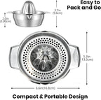 Premium 316L Stainless Steel Lemon Squeezer & Manual Juicer - Heavy Duty Hand Press for Orange, Citrus, Lime | Dishwasher Safe & Anti-Corrosion