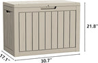 45GAL Brown Outdoor Storage Deck Box with Lock Hole- Waterproof, SGS - Tested UV Protection, Perfect for Storing Patio Pillows and Pool Floats, Sturdy Design for All - Weather Use
