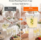 Lifewit 3 Gallon Drink Dispenser for Parties, Large Plastic Beverage Container with Fruit Infuser & Leak-Proof Spigot, BPA Free Water Pitcher for Juice/Tea/Lemonade - Ideal for Bar & Outdoor, 2 Pcs