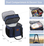 Expandable Lunch Box Cooler Bag - Insulated Soft Lunch Bag for Men Women - Large Lunchbox for Adults Work Camping Outdoor Travel Blue 16L