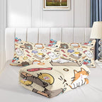 Kawaii Cat Comforter Full,Kawaii Animals Comforter Set for Kids Teens Girls,3Pcs Bedding Set Printed Comforter with 2 Pillowcases,Down Alternative,Soft and Lightweight，Full Size