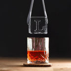 Letter L Monogram Clear Ice Cube Maker, 2" Big Ice Cubes Mold for Whisky and Cocktails, Large Initials Silicone Ice Cube Tray Personalized Gifts for Men (Letter L)
