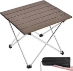 Grope Portable Camping Table,Aluminum Folding Beach Table (Coffee-S) | Portable & Easy to Carry, With Carry Bag for Camping, Prefect for Outdoor, Picnic, BBQ, Cooking, Festival, Beach, Home Use