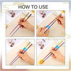 5 Pairs Reusable Chopsticks Helpers Training Chopstick for Beginner Replaceable Practice Chopsticks Non-slip Training Chopstick for Adults Learner(Stainless Steel,Bright Colors)