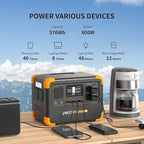 Pecron E500LFP Portable Power Station, 576Wh LiFePO4 Battery, 600W AC Outlets Solar Generator, Fast Charging Power Station for Home Use, RV, Camping, CPAP, Emergencies