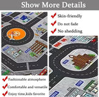 Kids Rug Play Mat Great for Playing with Cars and Toys,Educational Kid Road and Traffic City Life Carpet,Children Baby Fun Throw Rug for Bedroom Play Room,63X91Inch/160X230CM