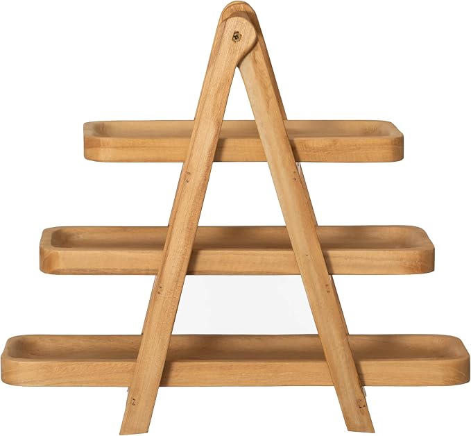 Vintiquewise 3-Tier Wooden Tray Farmhouse Inspired Cupcake Stand Dessert Platter Pastry Holder Appetizer Display for Wedding Party Baby Shower or Tea Time Ideal Decor in Kitchen, Dining or Coffee Bar