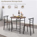 VINGLI 31.5" Drop Leaf Dining Table Set for 2, 3 Pieces Dining Table with Chair for Small Space, Small Kitchen Extendable Folding Dining Table for Dining Room，Home, Apartment, Saving Places, Walnut