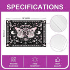 Feelyou Death Moth Placemats Set of 4 18"x12" Boho Exotic Moth Placemat for Kitchen Dining Table Decor Indoor Outdoor for Kids Teens Adults Bohemian Butterfly Table Place Mats, Sun Moon