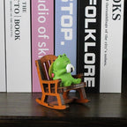 Refintural Miniature Frog Figurines Statue - Cute Frog Sculpture for Outdoor Fairy Garden and Desk Decorations - Adorable Frog Figurine Statue Decor for Plant Shelf Desk Office Bedroom(Chair)