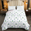 Erosebridal Golf Comforter Set Full Size Golf Club Bedding Set Sport Game Athlete Grass Leaf Branches Down Comforter for Men, Room Decorative 3 Pieces Comforter with 2 Pillow Cases, White