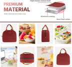 Lunch Bag for Women & Men Adult Insulated Lunch Box, Small Leakproof Cooler Food Lunch Containers Reusable High Capacity Lunch Tote Bags for Work, Travel, Outdoor - Wine Red