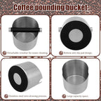 4.3Inch Coffee Knock Box, Stainless Steel Espresso Knock Box,Non Slip Beveled Coffee Ground Bin Large Espresso Dump Bin with Removable Knock Bar