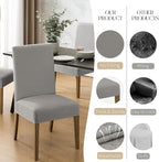 MOSAYT 100% Waterproof Dining Room Chair Covers Set of 4, Super Fit Stretch Jacquard Parson Chairs Slipcovers Removable Washable Chair Seat Protectors for Home, Kitchen, Banquet (Light Grey)