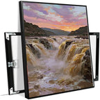 The surging waterfall scenery in the canyon is suitable for posting in the living room bedroom and office landscape posters