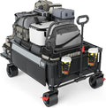 TIMBER RIDGE 600L Beast Wagon 26" W Extra Wide All Terrain Folding w/Big Wheels, Cargo Net & Tailgate, 26" W and 55.25" L, Capacity and 400lbs Heavy Duty Collapsible Portable Cart, Grey