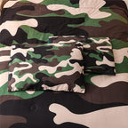 Meeting Story Army Green Camouflage Bedding Set, Camouflage Comforter Set, 3 PCS One Comforter and Two Pillowcases, All Season Soft Bedspread for Kids Teens Adults (Green, Queen)